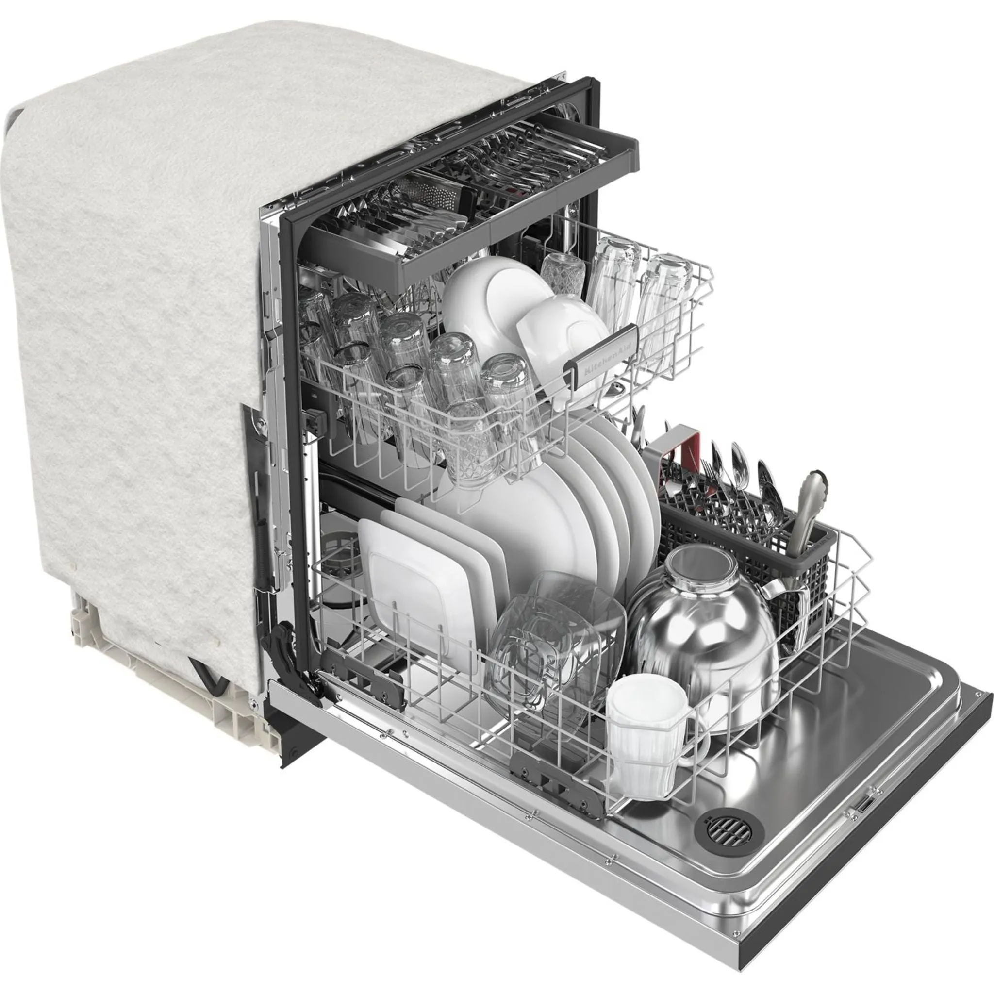 KitchenAid  39 dBA Dishwasher in PrintShield Finish with Third Level Utensil Rack (KDFE204KPS)