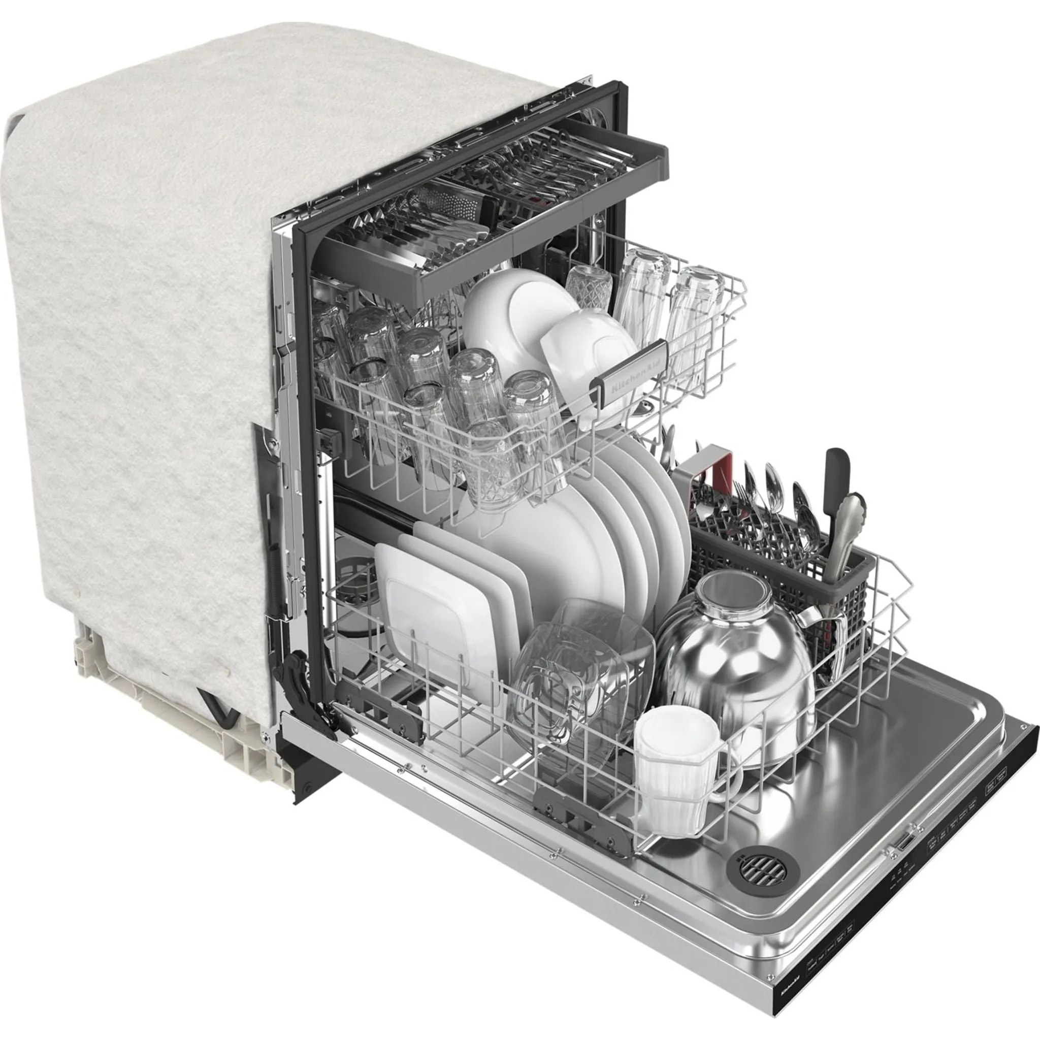 KitchenAid  39 dBA Dishwasher in PrintShield Finish with Third Level Utensil Rack (KDTE204KPS)
