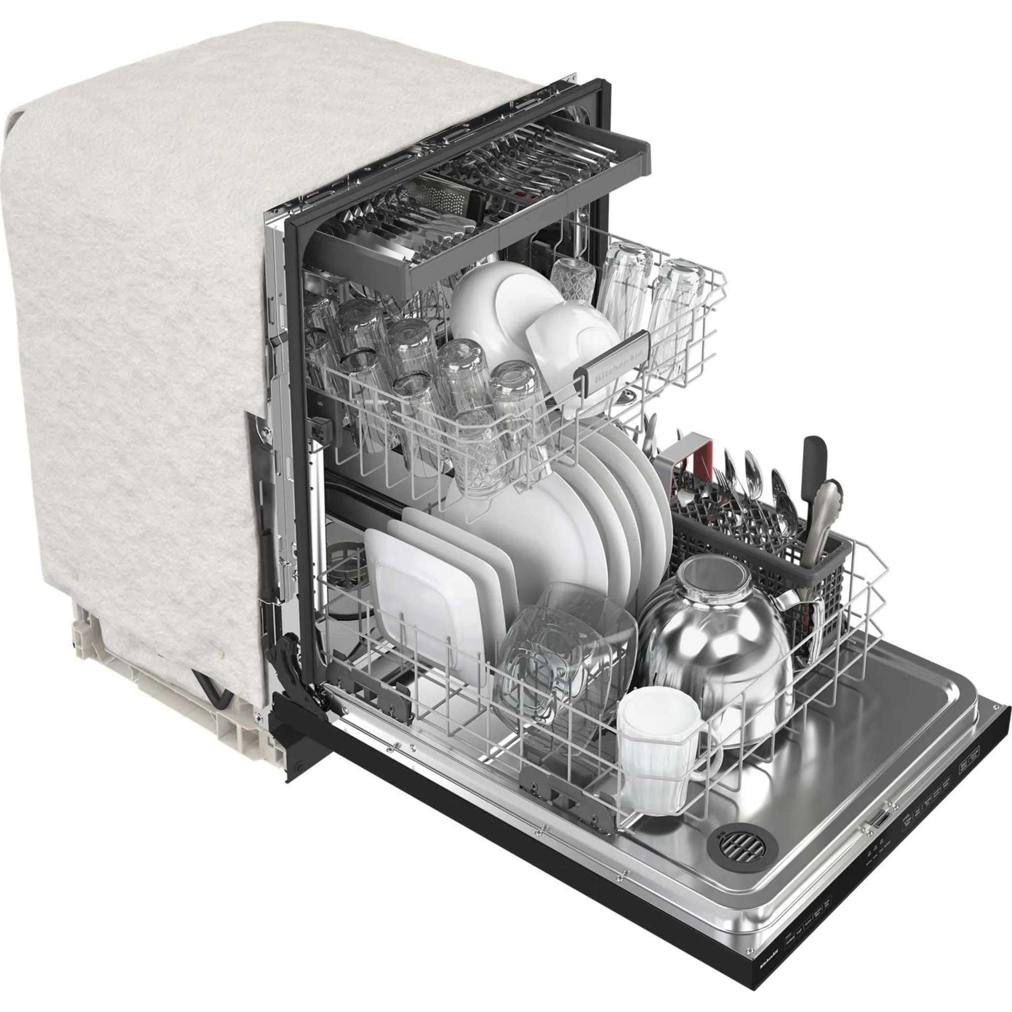 KitchenAid  39 dBA Dishwasher with Third Level Utensil Rack (KDTE204KBL)