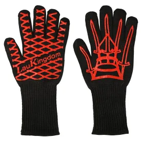 LauKingdom BBQ Grilling Cooking Glove 932&deg;F Extreme Heat Resistant Oven Mitts and BBQ Accessories
