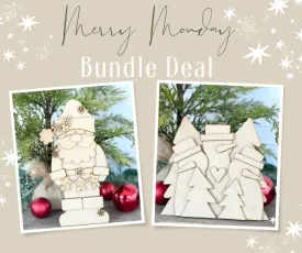 Merry Monday Bundle Deal (Snowman family & Banner Santa) - FREE SHIPPING