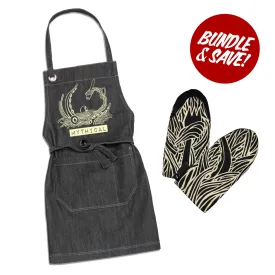 Mythical Kitchen Apron   Oven Mitts Bundle