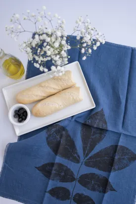 Navy Blue Linen Tea Towel