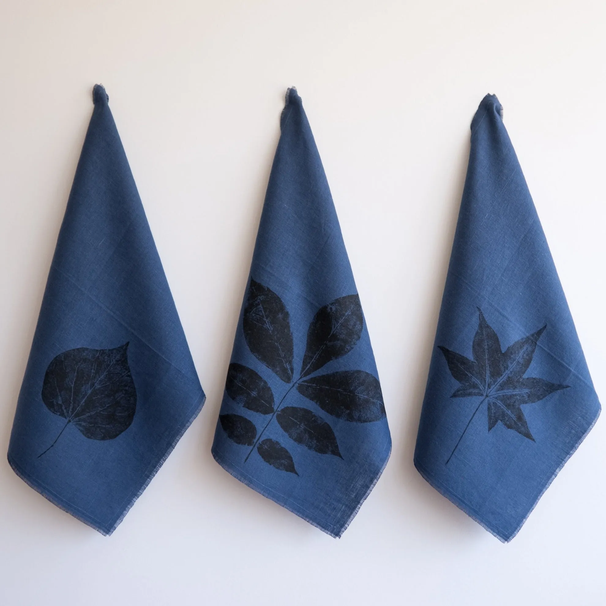 Navy Blue Linen Tea Towel