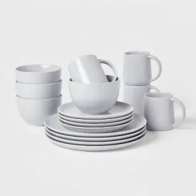 New - 16pc Stoneware Acton Dinnerware Set Gray - Threshold