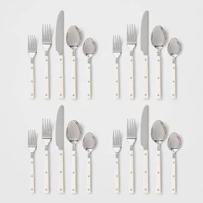 Open Box - 20pc Stainless Steel Burlington Silverware Set Cream - Threshold