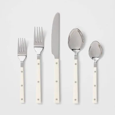 Open Box - 20pc Stainless Steel Burlington Silverware Set Cream - Threshold