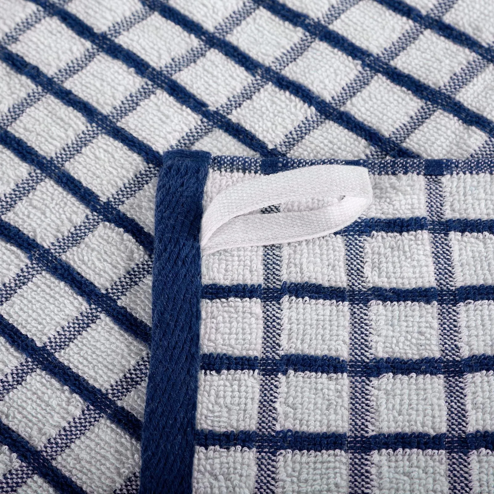 Premium Dish Towels for Kitchen with Hanging Loop 8 Pack Heavy Duty 16x26in Blue