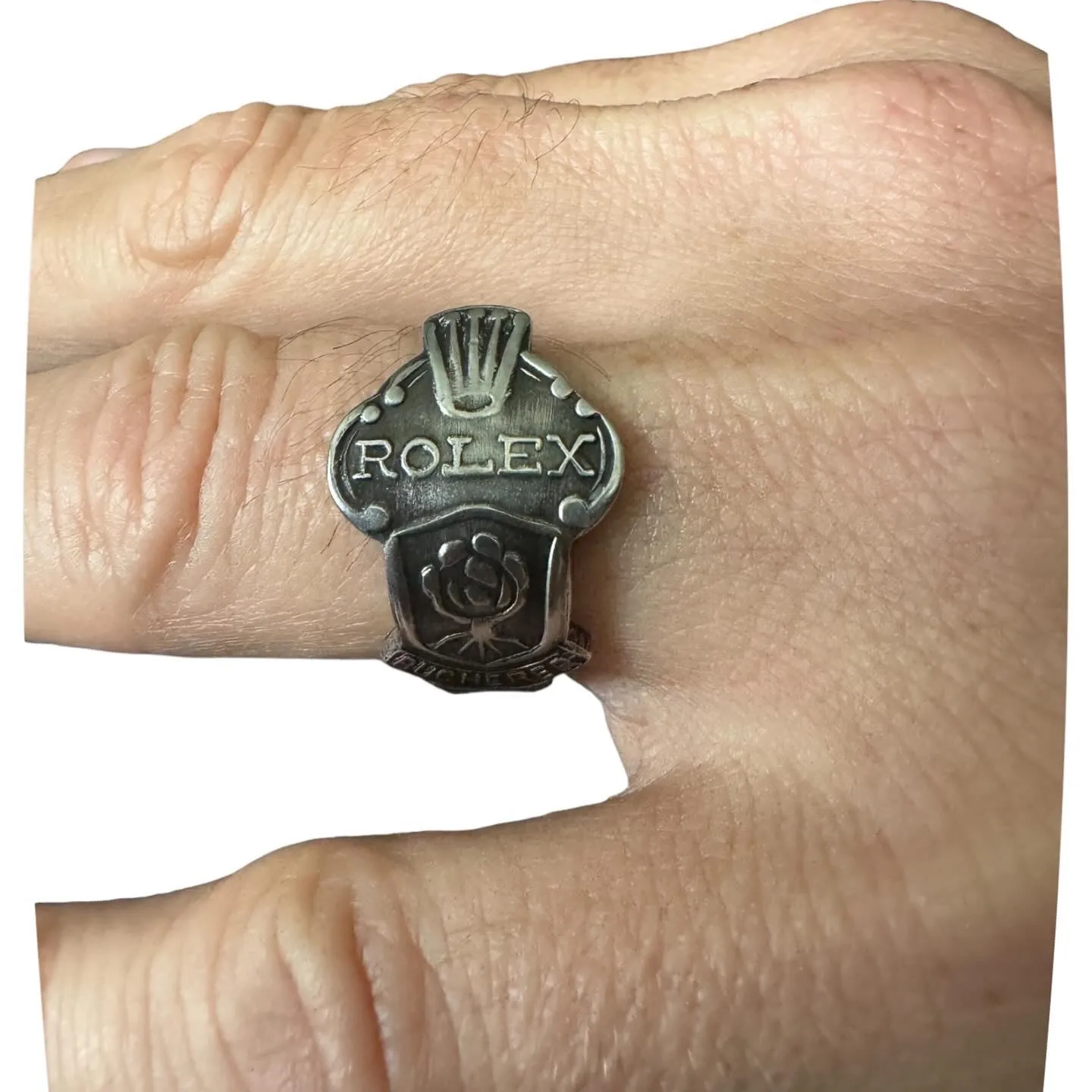 Rolex Tree Lucerne Stainless Steel Artisan Spoon Ring Bucherer of Switzerland