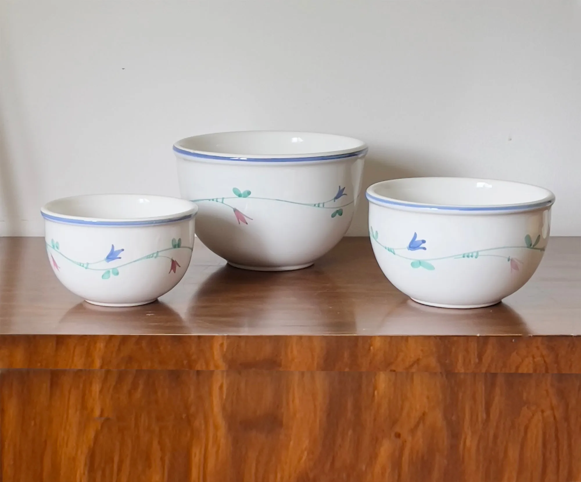 Savoir Vivre Portofino Blue China Nesting Mixing Bowl Set