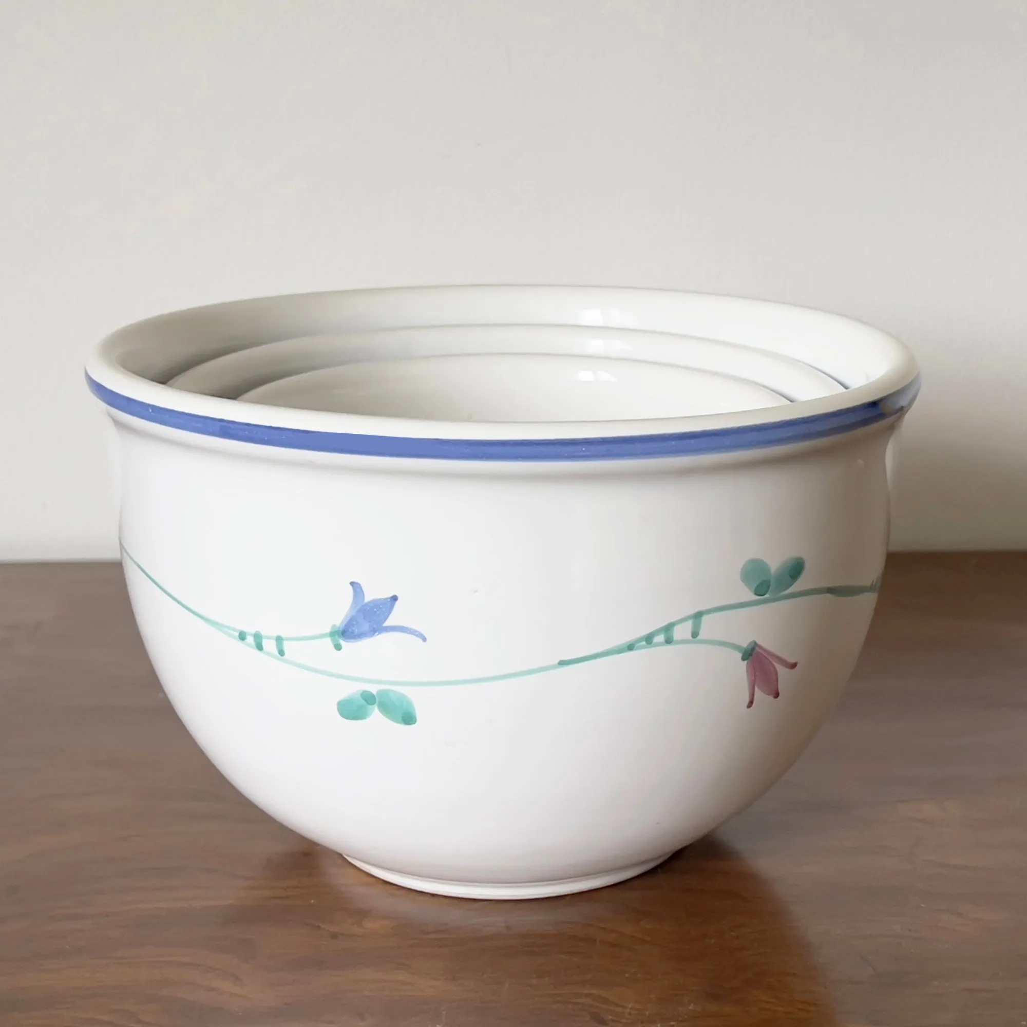 Savoir Vivre Portofino Blue China Nesting Mixing Bowl Set