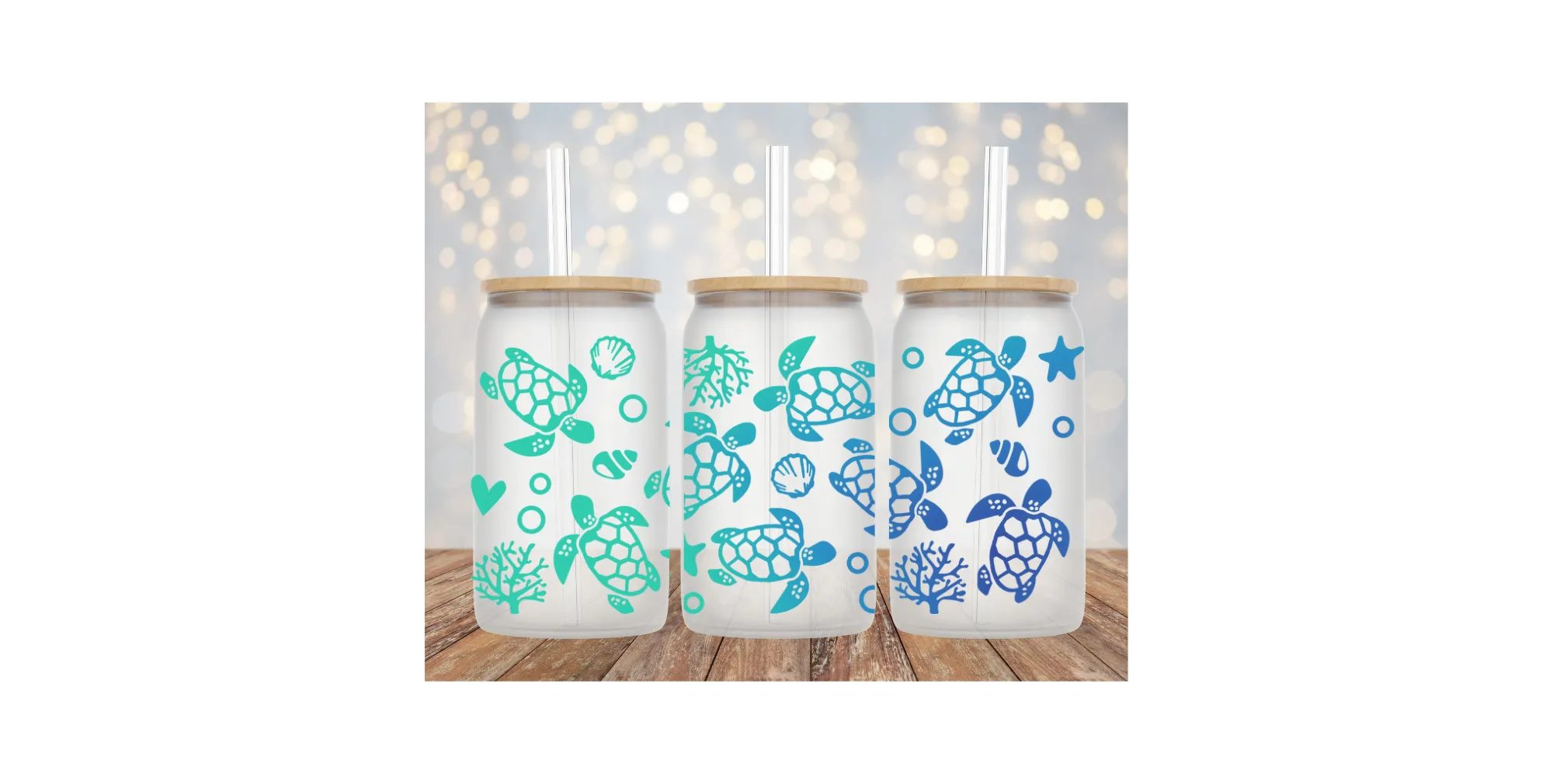 Sea Turtle 16 oz Libby Glass