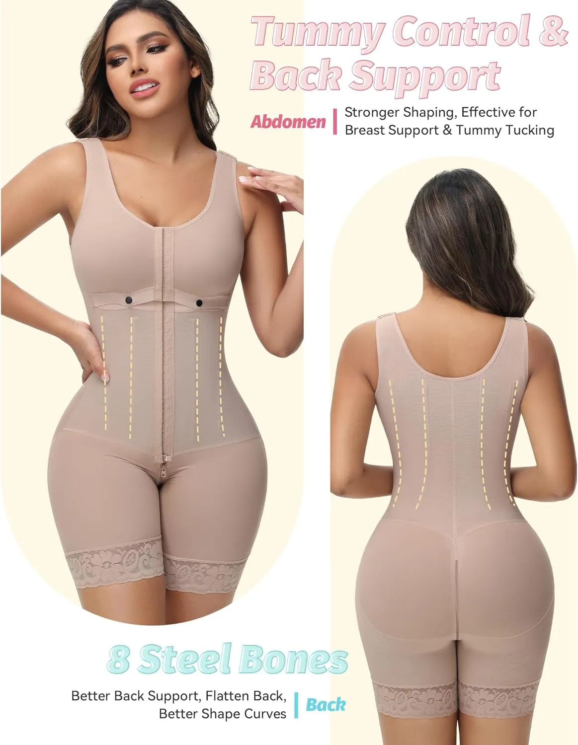 SHAPSHE Fajas Colombianas Moldeadoras Full Body Shaper Postparto Post Surgery Stage 2/3 Tummy Control Compression Garment