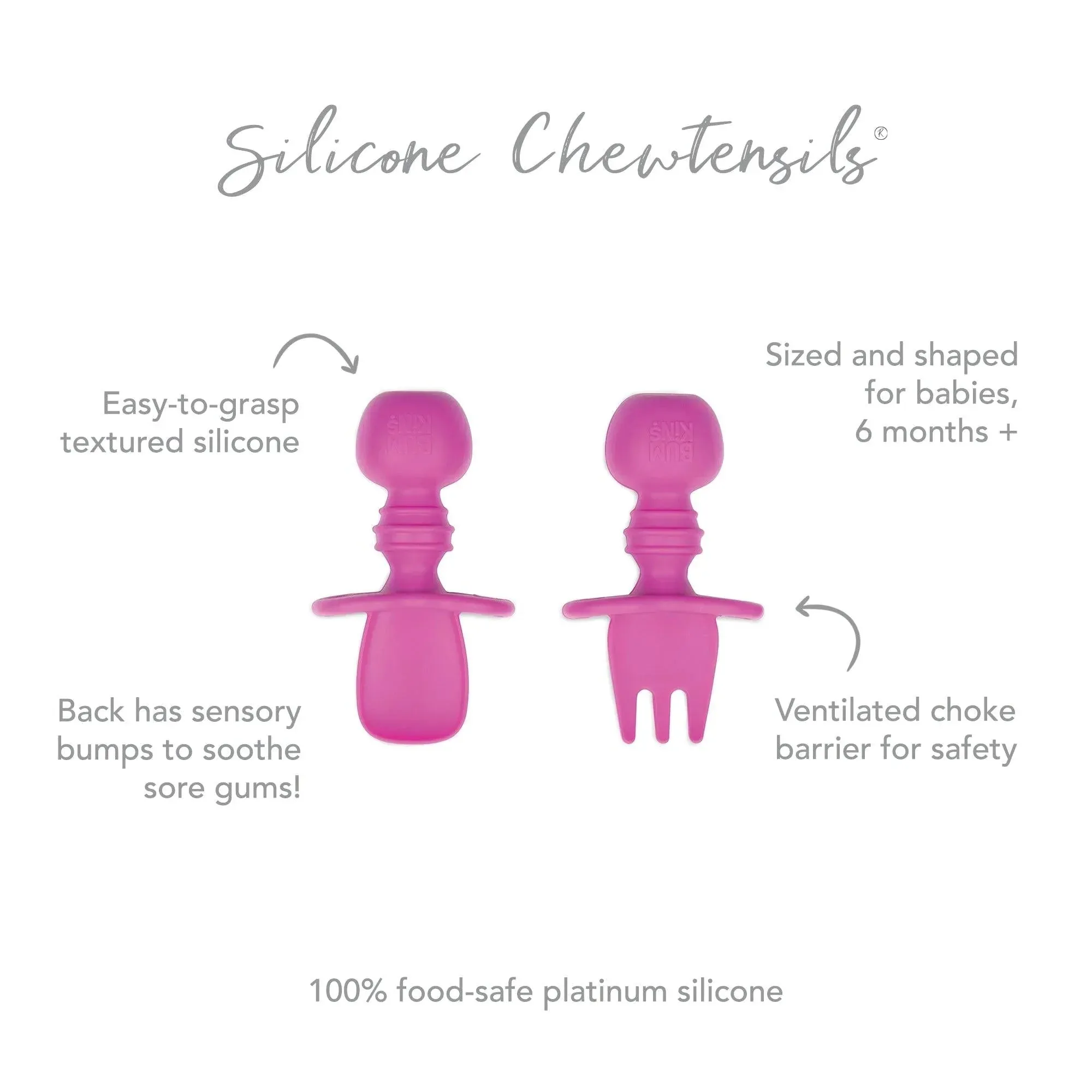 Silicone Chewtensils®: Fuchsia