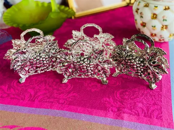 Silverplate grape caddies