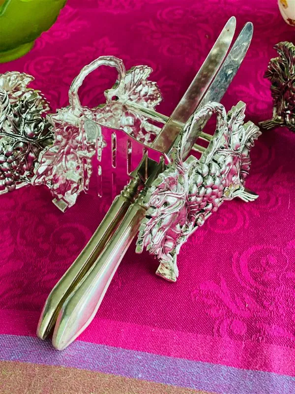 Silverplate grape caddies