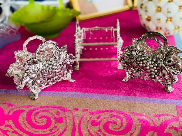 Silverplate grape caddies