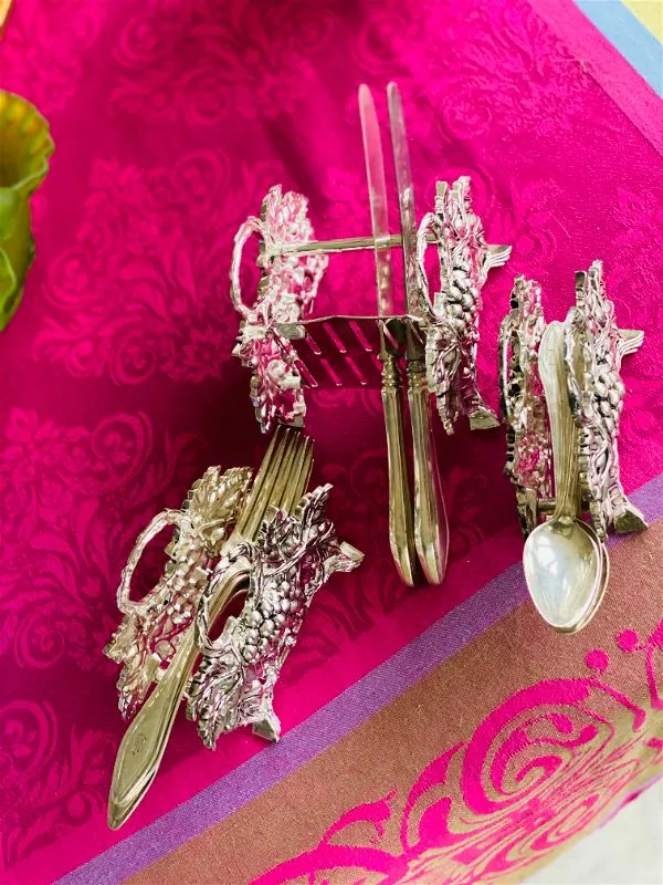 Silverplate grape caddies