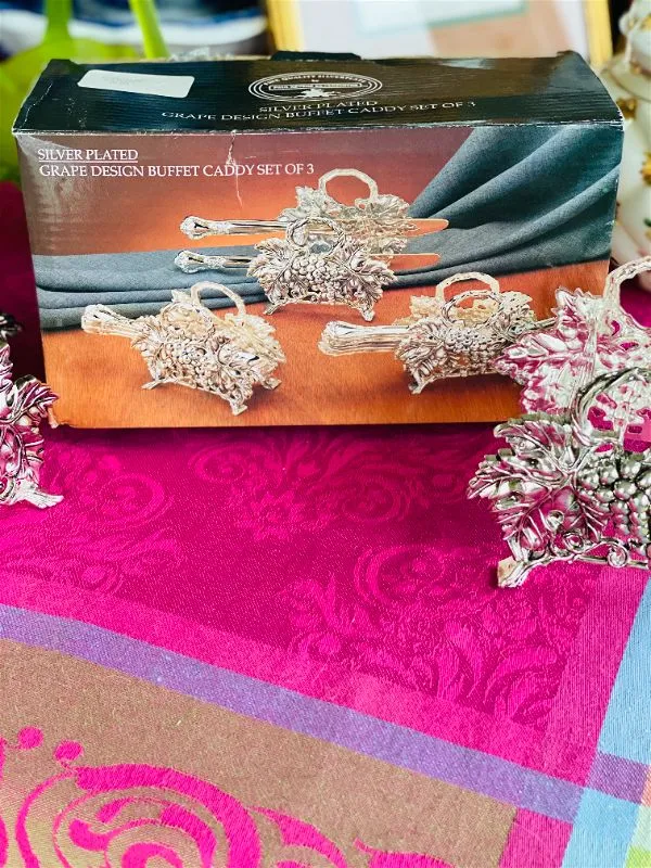 Silverplate grape caddies