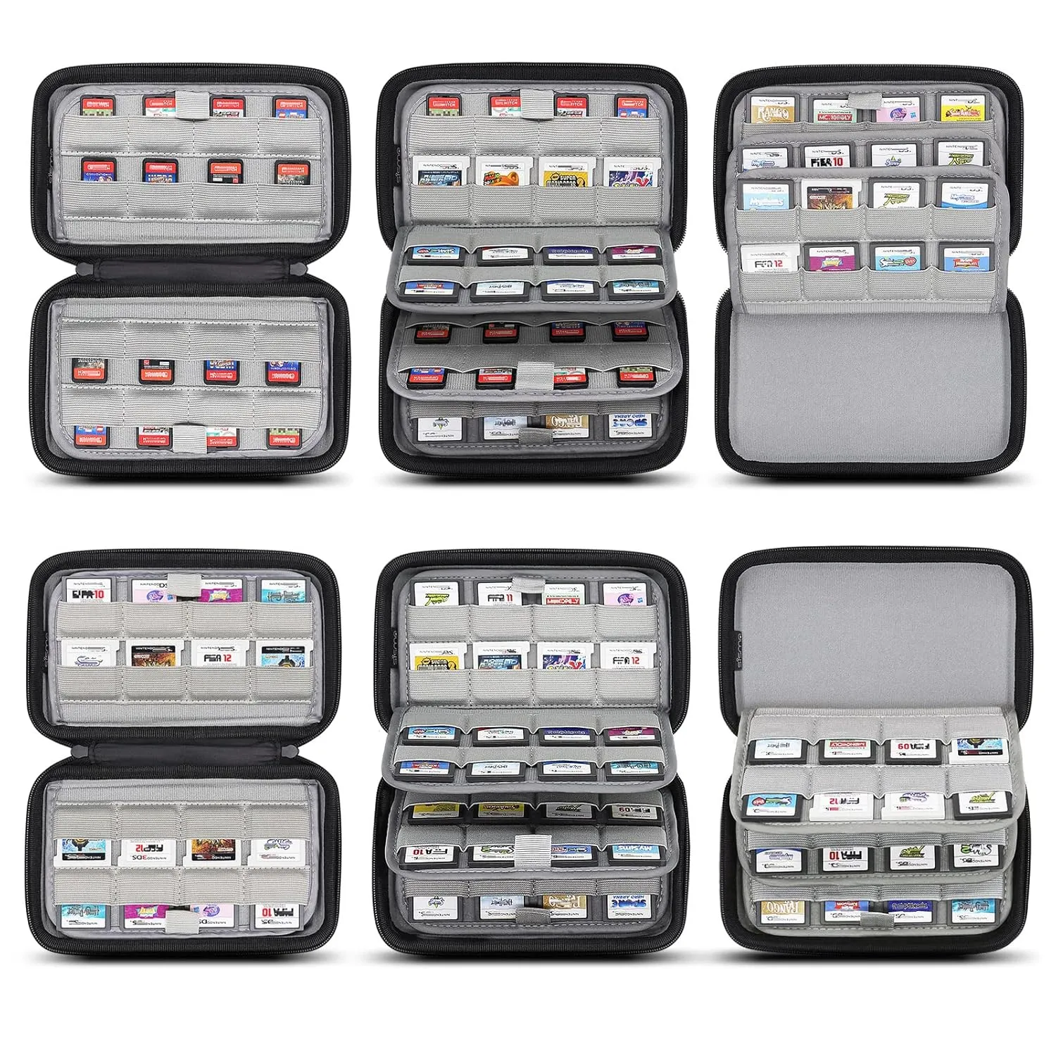 sisma 64 DS 3DS Switch Game Case Compatible with Nintendo Game Cartridges, Cards Holder Organizer Home & Travel Safekeeping Storage Case Carrying Bag