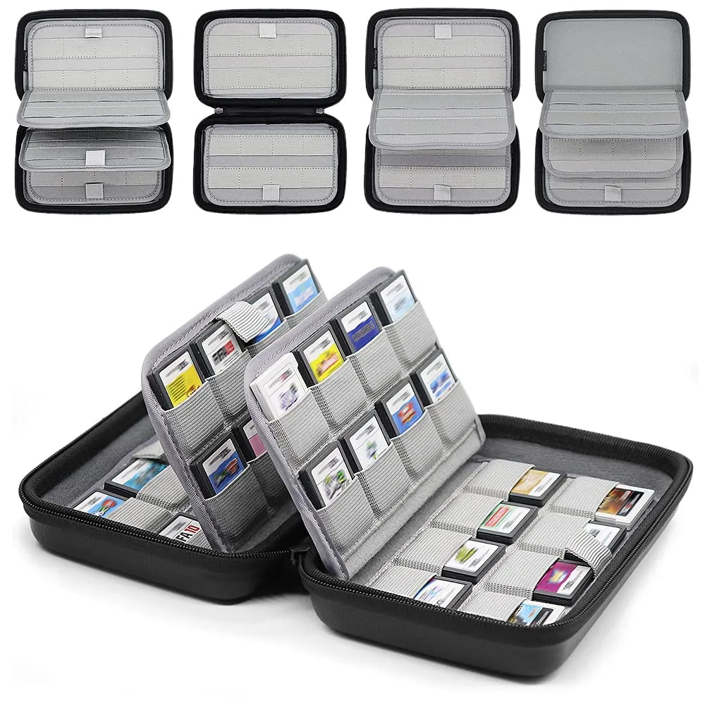 sisma 64 DS 3DS Switch Game Case Compatible with Nintendo Game Cartridges, Cards Holder Organizer Home & Travel Safekeeping Storage Case Carrying Bag