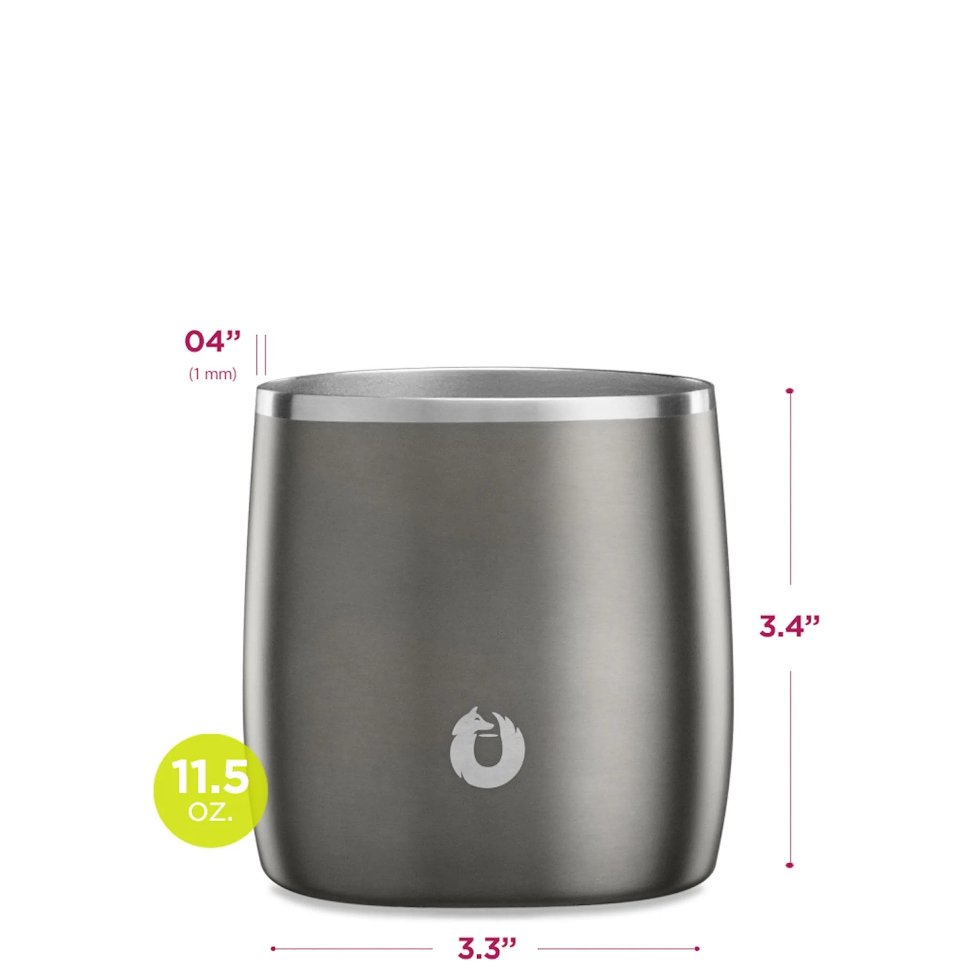 Stainless Steel Rocks Glass Set of 2