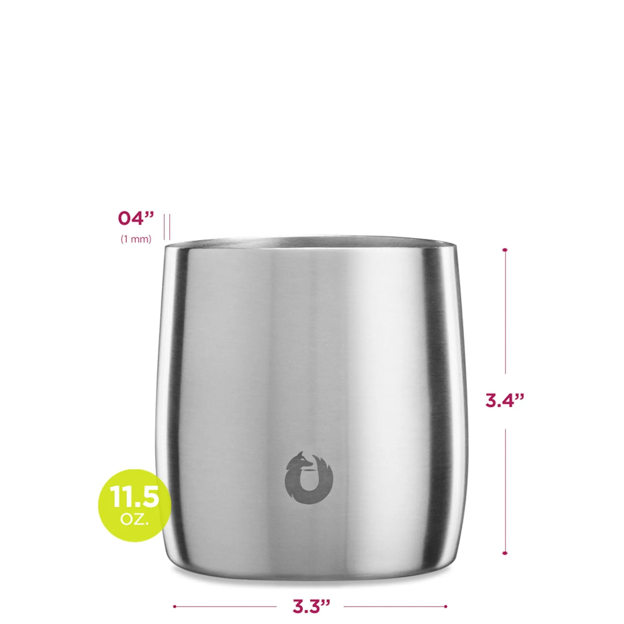 Stainless Steel Rocks Glass Set of 2