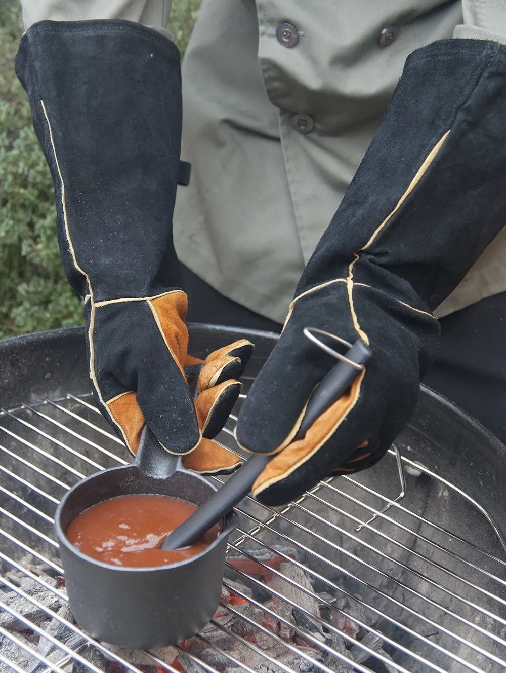 Steven Raichlen Best of Barbecue Extra Long Suede Grill Gloves (Pair) - SR8038