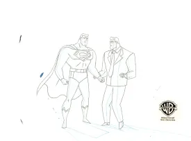 Superman the Animated Series Original Production Drawing: Superman and Bizarro