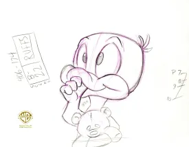 Tiny Toons Original Production Drawing: Baby Plucky Duck