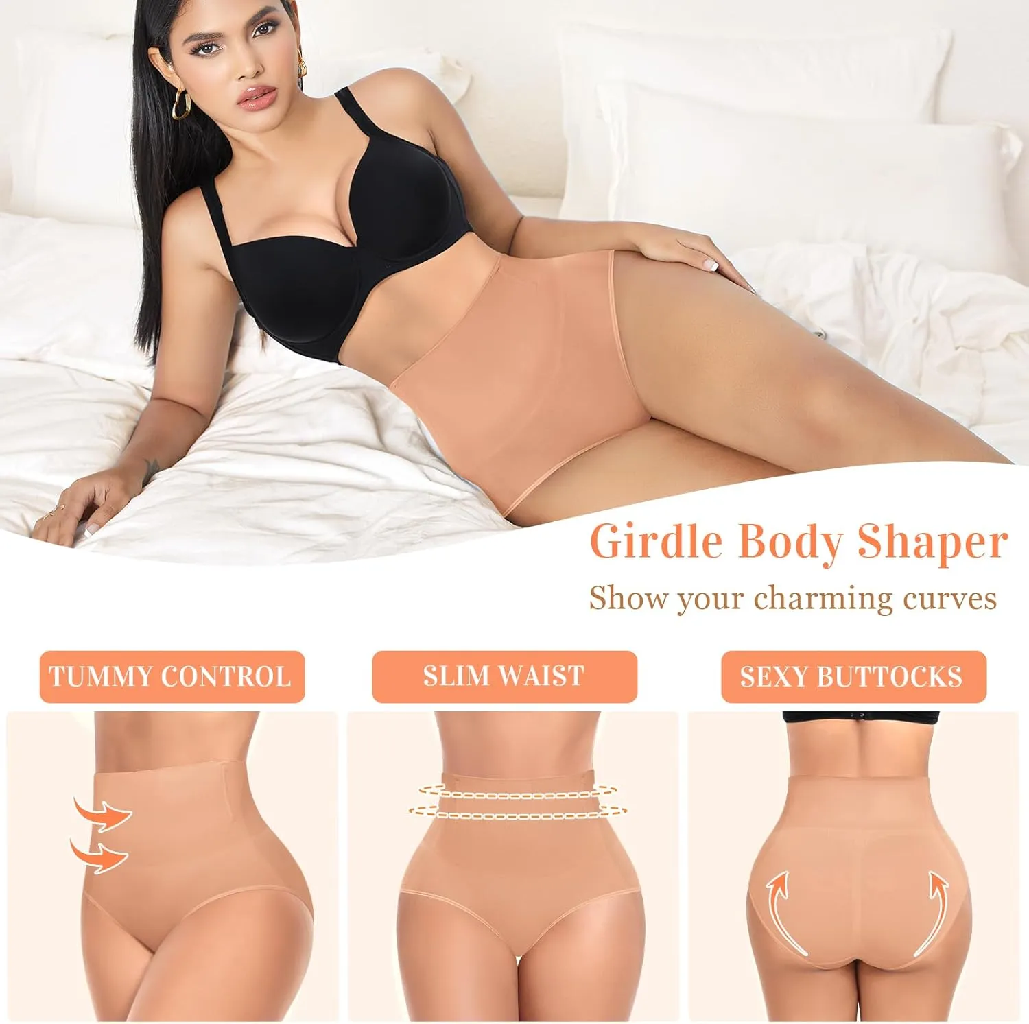 Tummy Control Shapewear Underwear for Women High Waisted Body Shaper Panties Slimming Girdle Shaping Briefs
