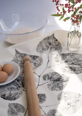 Unbleached 100% Cotton Redbud Leaf Tea Towel in Natural