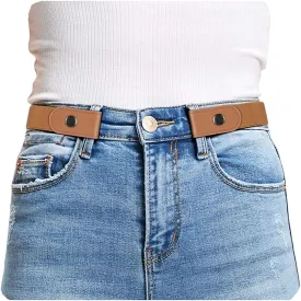 WHIPPY Buckle Free Comfortable Elastic Belt for Women or Men, Buckle-less No Bulge No Hassle Invisible Belts