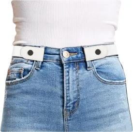 WHIPPY Buckle Free Comfortable Elastic Belt for Women or Men, Buckle-less No Bulge No Hassle Invisible Belts