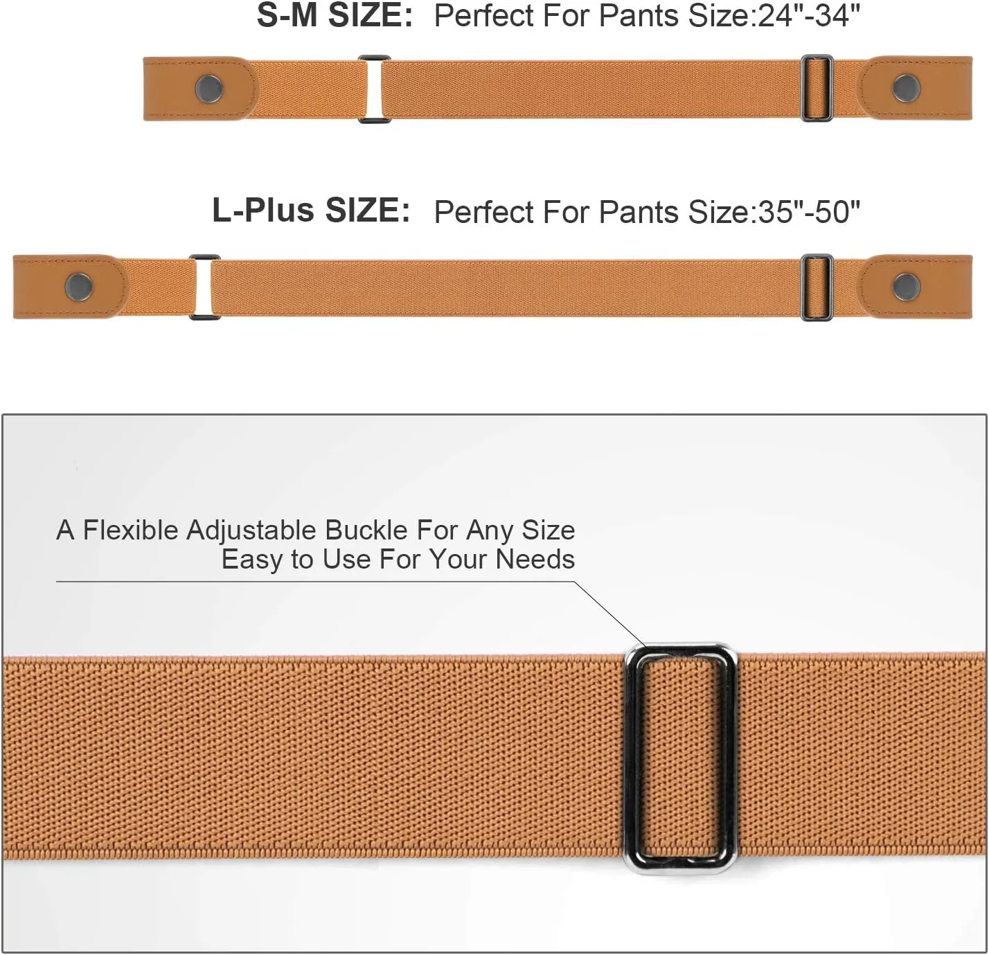 WHIPPY Buckle Free Comfortable Elastic Belt for Women or Men, Buckle-less No Bulge No Hassle Invisible Belts