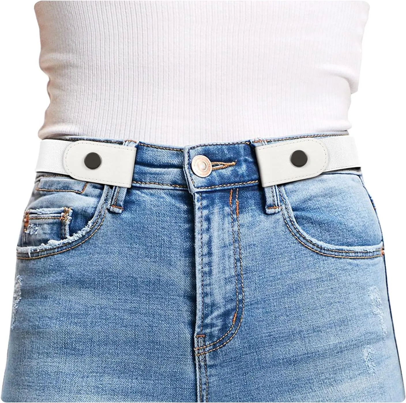 WHIPPY Buckle Free Comfortable Elastic Belt for Women or Men, Buckle-less No Bulge No Hassle Invisible Belts