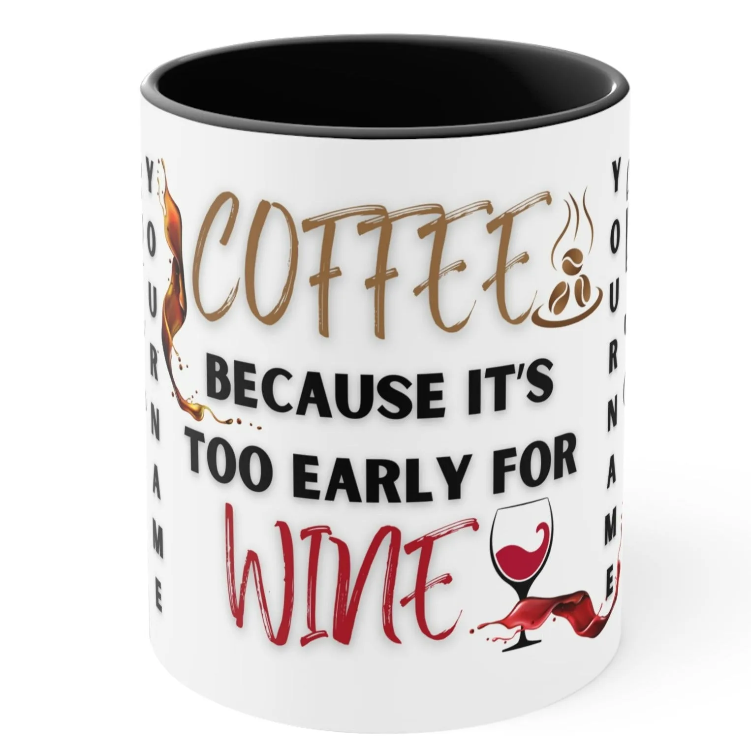 WINE LOVERS PERSONALIZED COFFEE MUG - MUGSCITY - Free Shipping