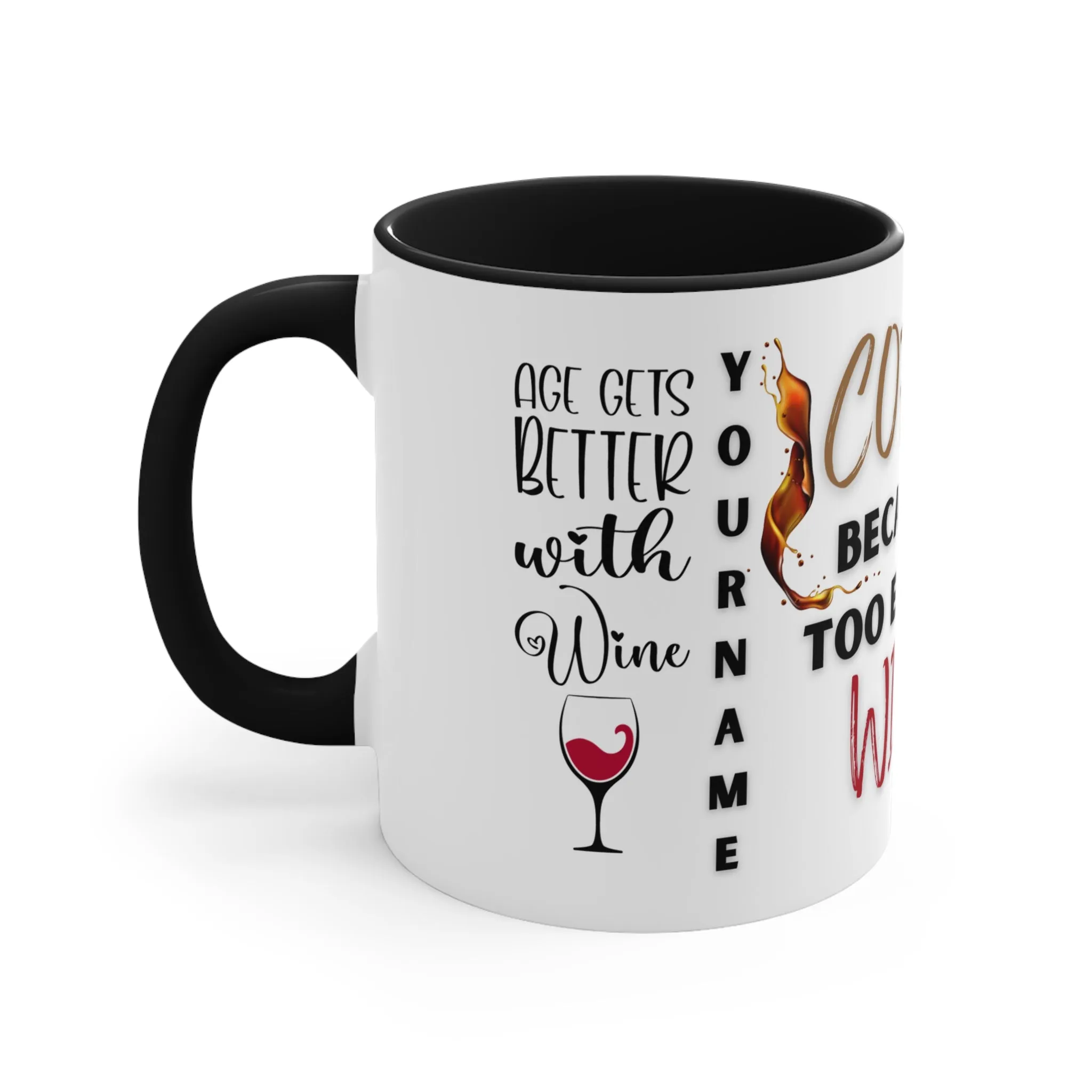 WINE LOVERS PERSONALIZED COFFEE MUG - MUGSCITY - Free Shipping